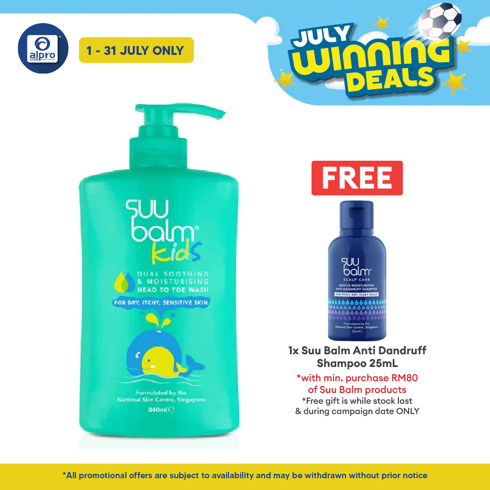 Suu Balm Kids Dual Soothing & Moisturising Head To Toe Wash 840ml Suu Balm