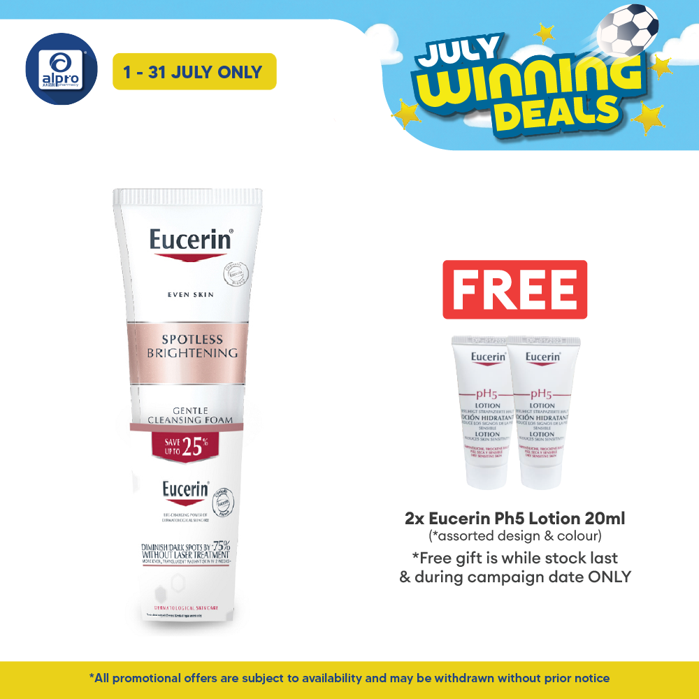 Eucerin Spotless Brightening Gentle Cleansing Foam 150ml Twin Pack | Reduce Dark Spots and Acne Scar Eucerin