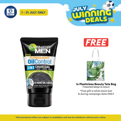 Garnier Men Turbolight Oil Control 3in1 Charcoal Foam 150g Alpro Pharmacy