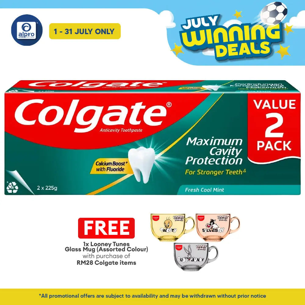 Colgate Red Fresh Cool Mint 225gm 2s Colgate
