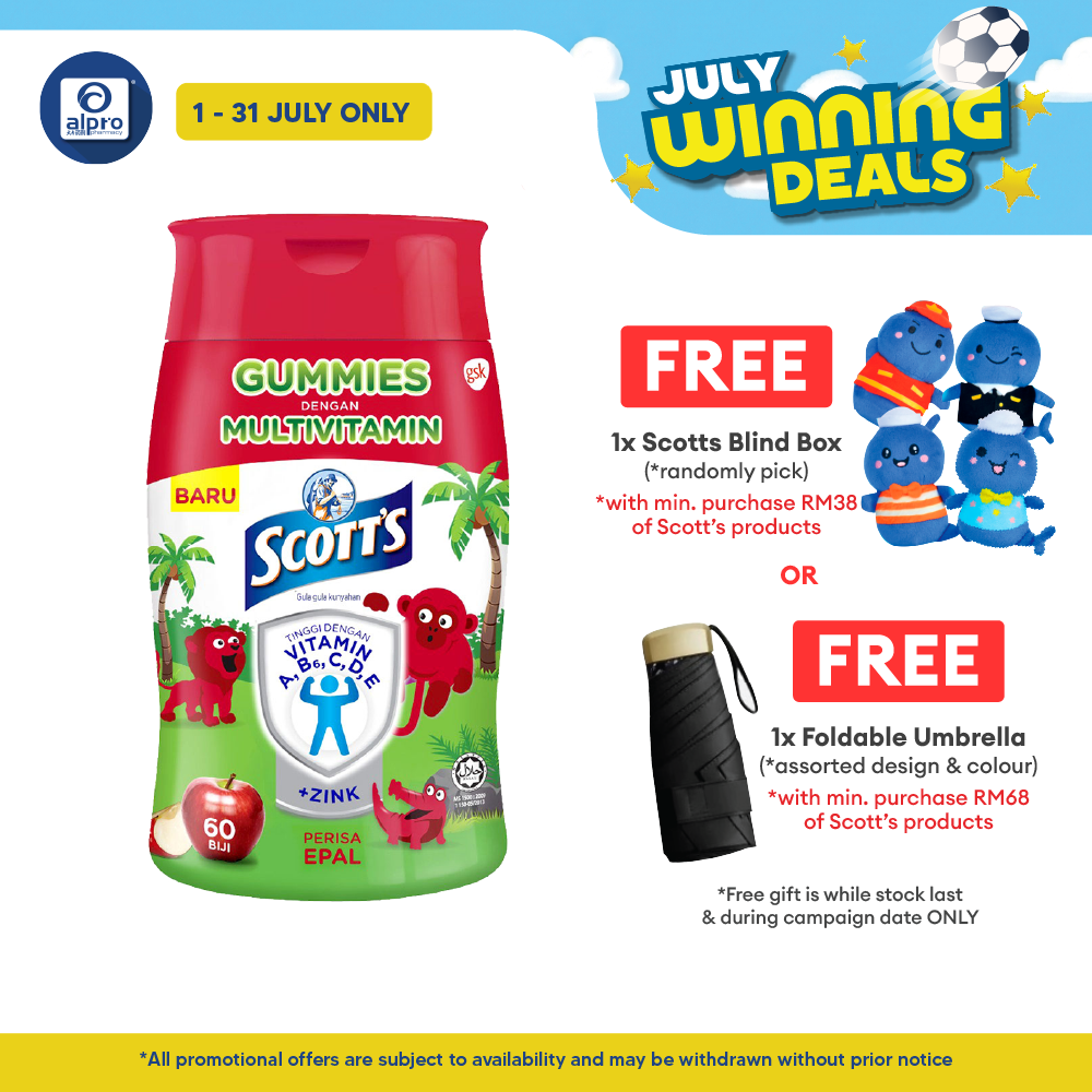 Scotts Multivitamin Gummies Apple 60s | Supports Growth Development Scotts