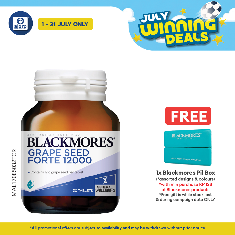 Blackmores Grape Seed Forte 1200mg 30s | General Well-being Blackmores