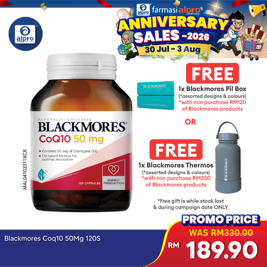 Blackmores CoQ10 50mg 120s | Natural Health Support Blackmores
