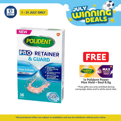 Polident Proretainer & Guard Daily Cleanser 36s | Lifts Stains and Removes Discolouration. Polident