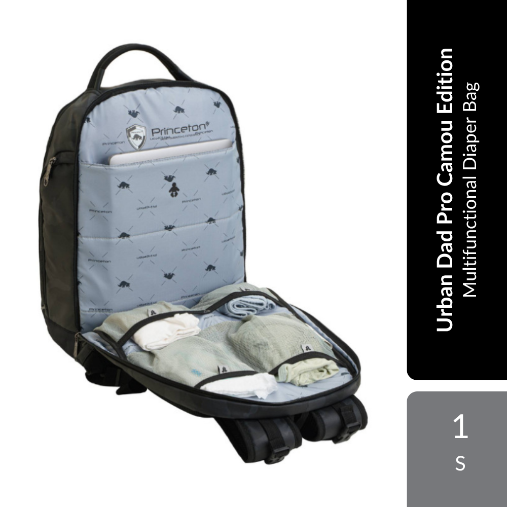 Princeton Urban Dad Pro Camou Edition 1s | Spacious & Multifunctional Diaper Bag For Parents Alpro Baby