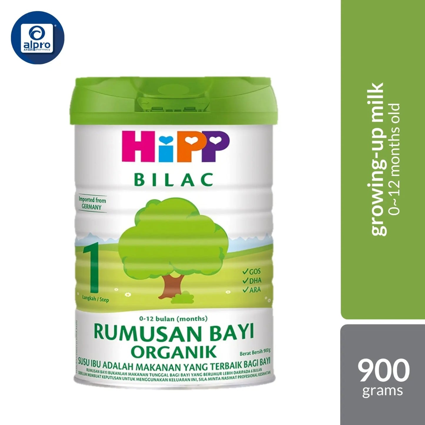 HiPP Bilac Rumusan Bayi Organik Infant Baby Milk Formula Step 1 (0-12 month) 900g HiPP
