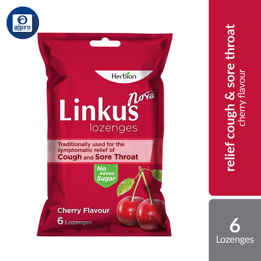Linkus Nova Cheery Lozenges 6s | Relief Cough & Throat Herbion