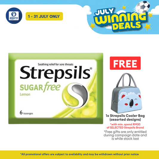 Strepsils Lemon Sugar Free 6s| Soothing Effective Relief for Throat Strepsils
