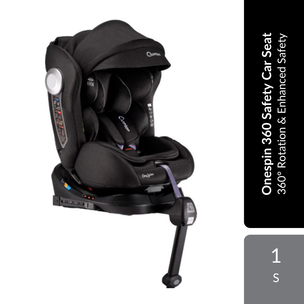 Quinton Onespin 360 Safety Car Seat 1s | 360° Rotation & Enhanced Safety For Growing Children (Black) Quinton