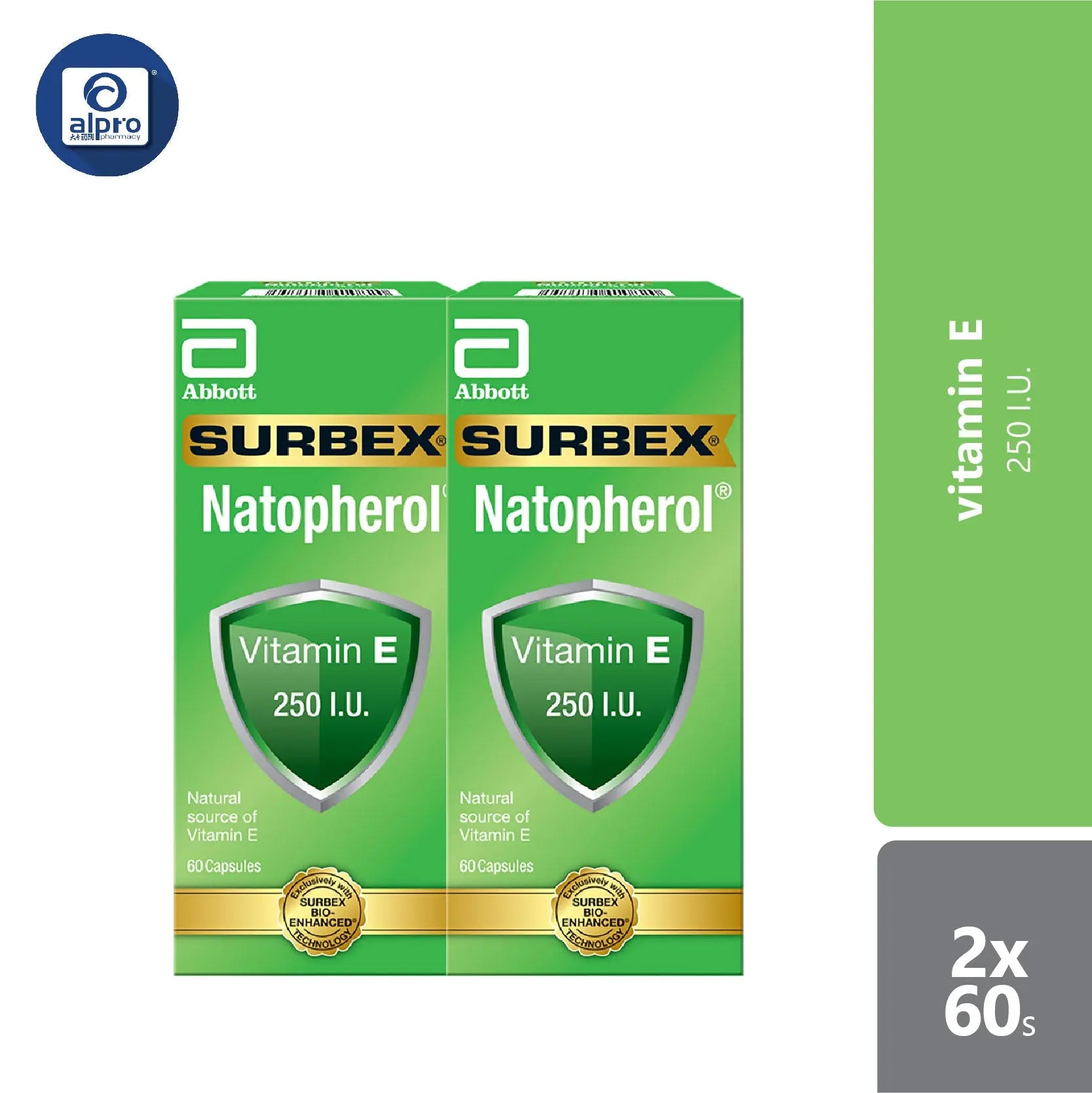 Abbott Surbex Natopherol Vitamin E 2x60s Abbott Surbex