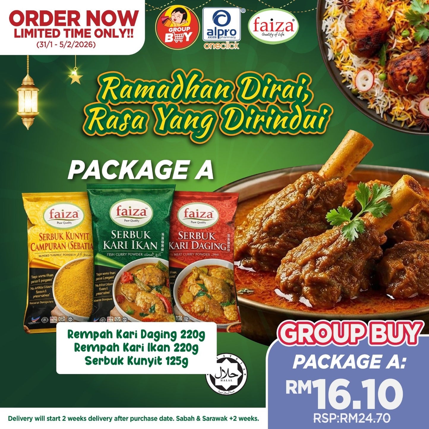 [Group Buy Delivery Starts: 2/3/2026] Faiza Rempah (Package A/B/C/D) Group Buy