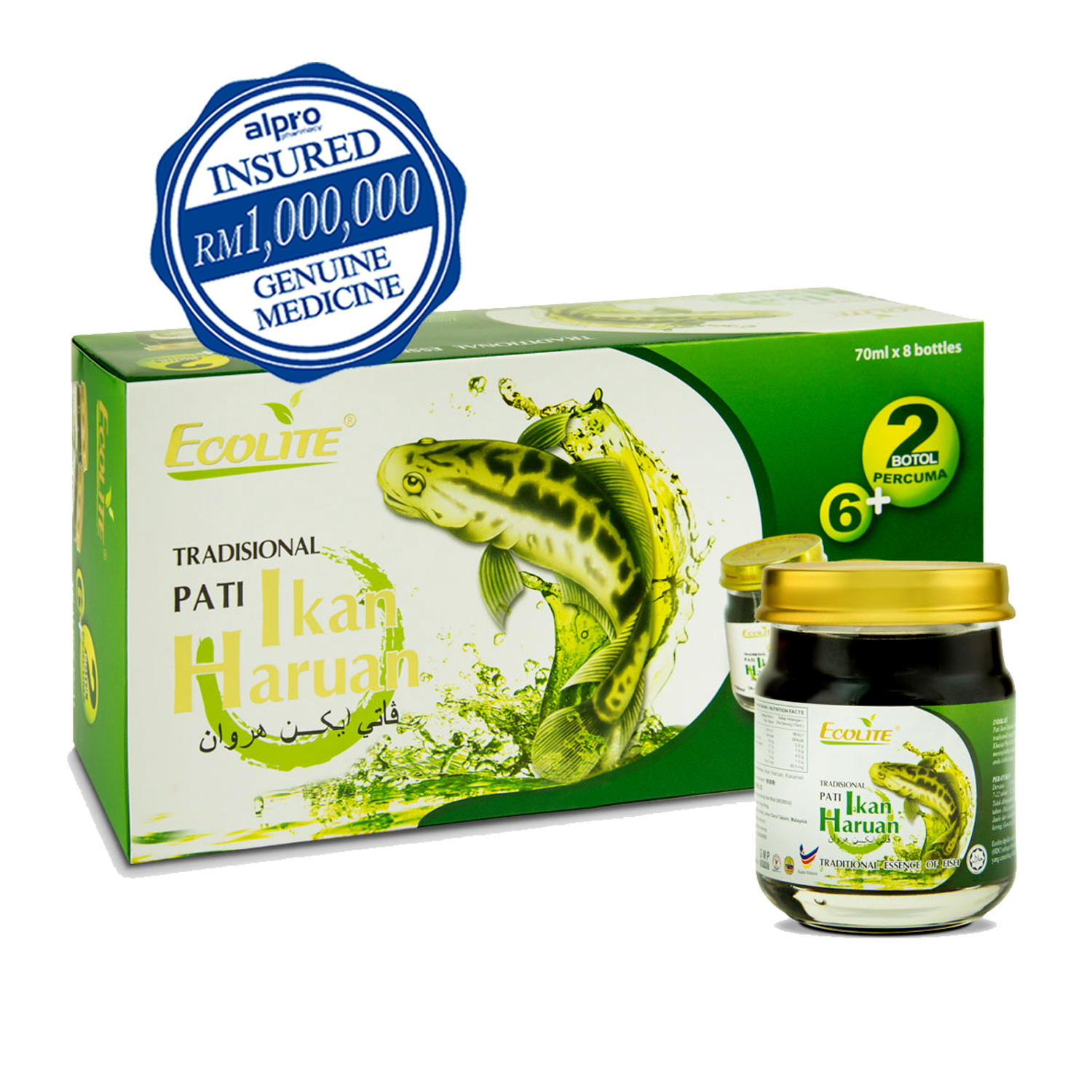 Ecolite Pati Ikan Haruan 6s With 2s X70ml - Alpro Pharmacy