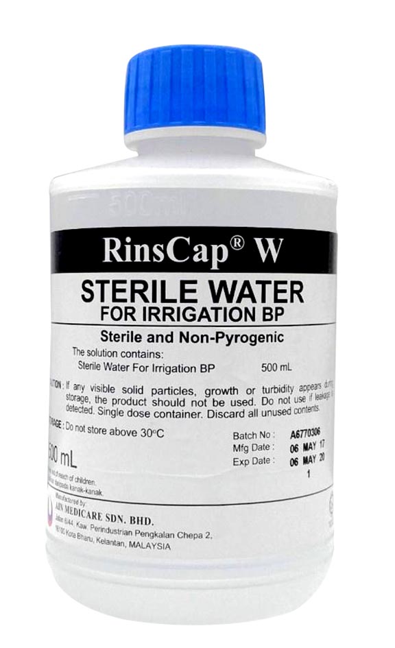 Rinscap Water For Irrigation Screw Cap Bp 500ml - Alpro Pharmacy