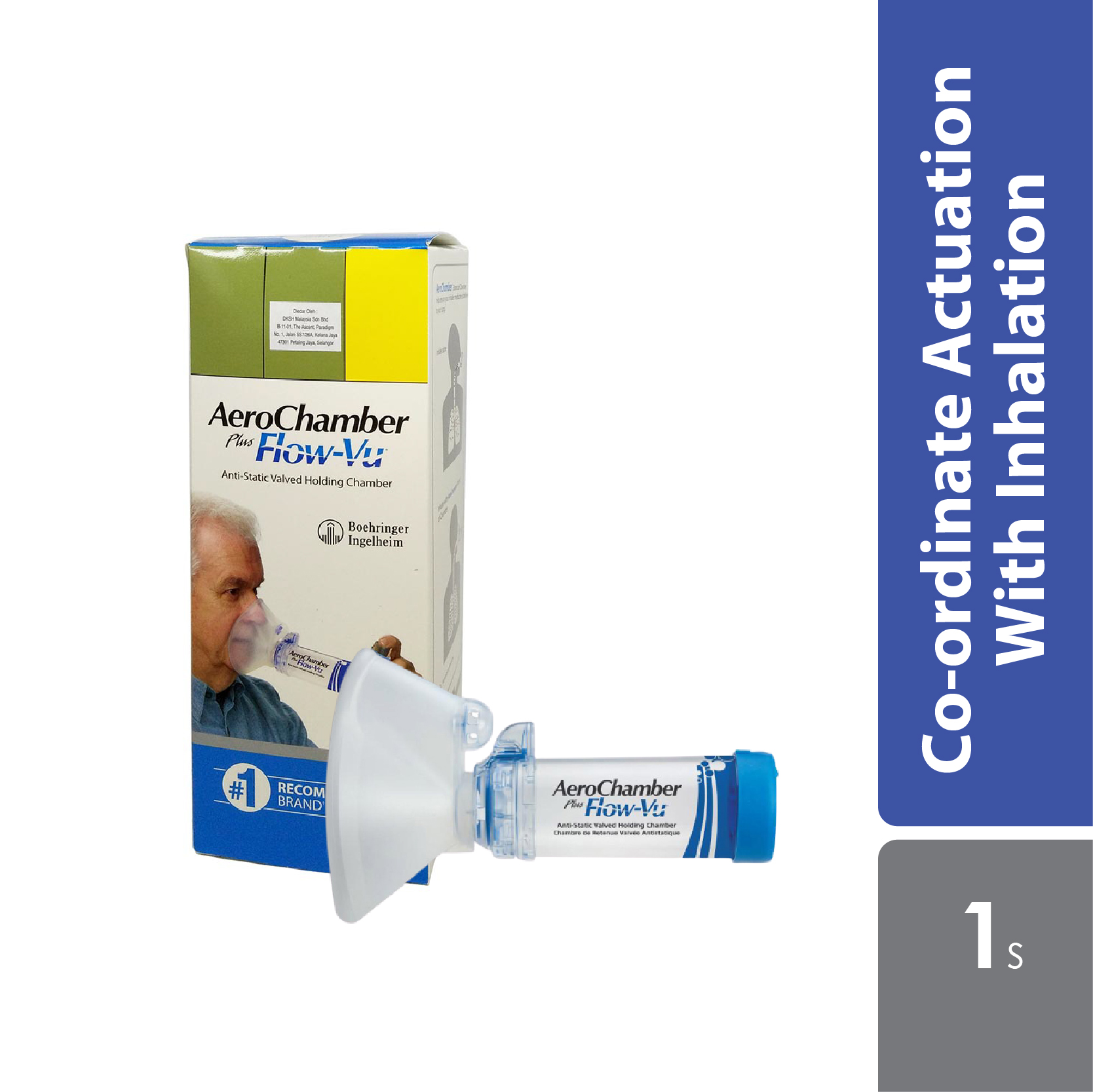 Aerochamber Adult's Plus Flow Vu | Blue - Alpro Pharmacy