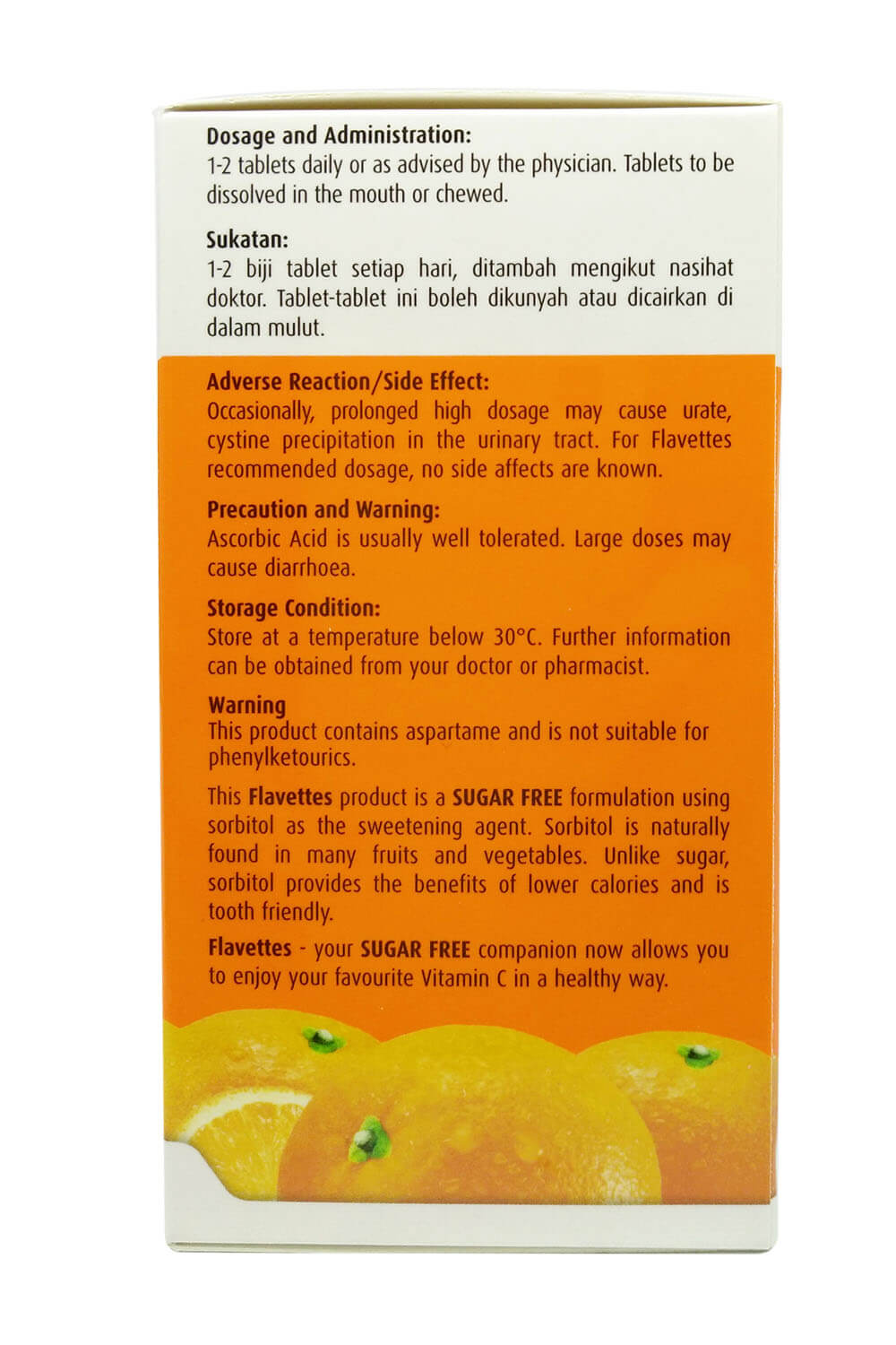 Flavettes Vit C 500mg Sugar Free Orange 50s Alpro Pharmacy