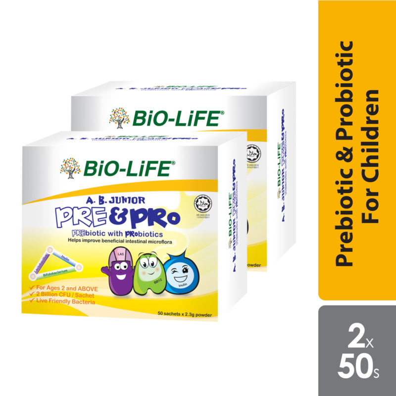 Bio-life A.b. Junior Prebiotic & Probiotic 2.3g 2x50s | For Kids ...