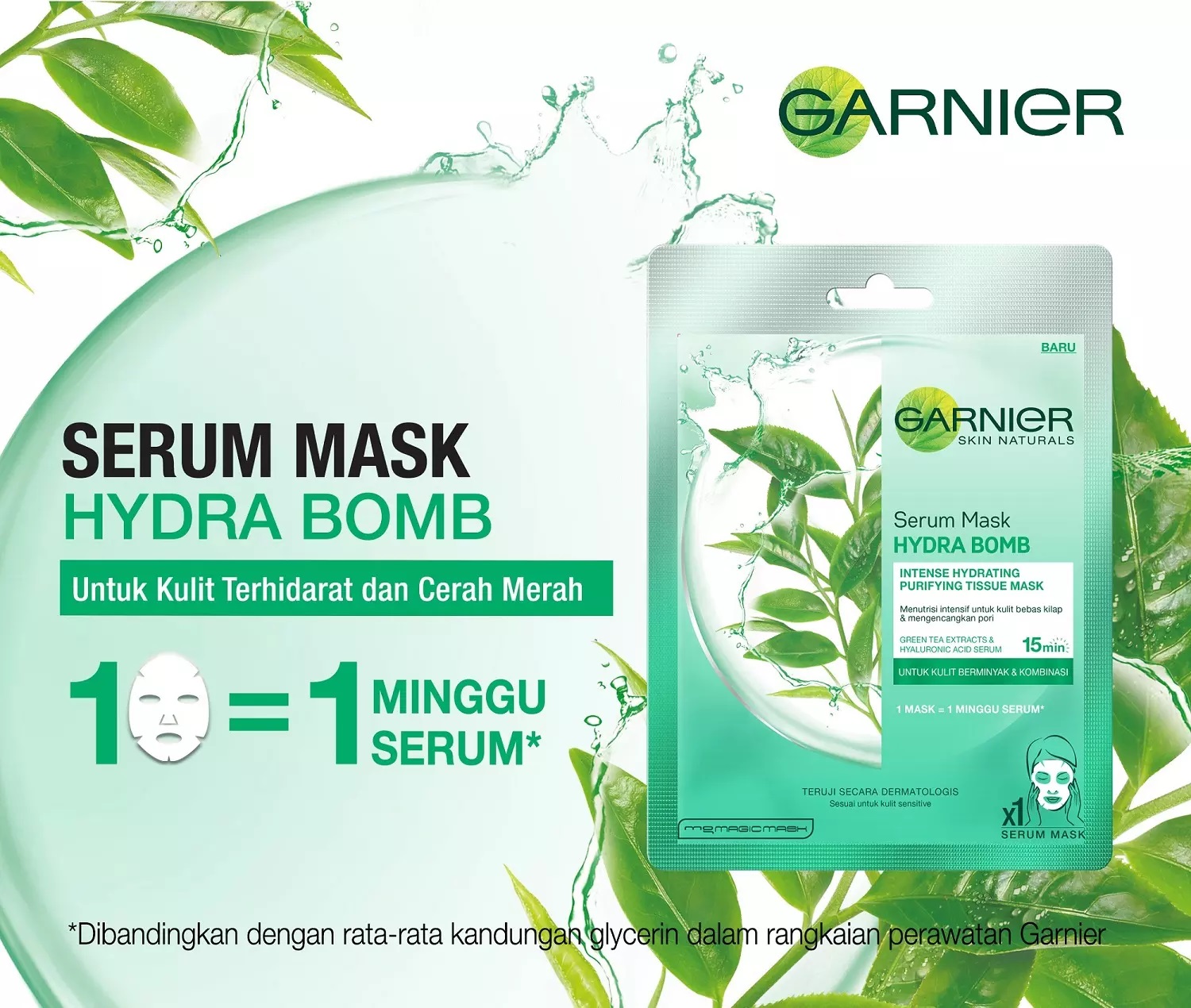 Garnier Hydra Bomb Green Tea Mask 32g - Alpro Pharmacy