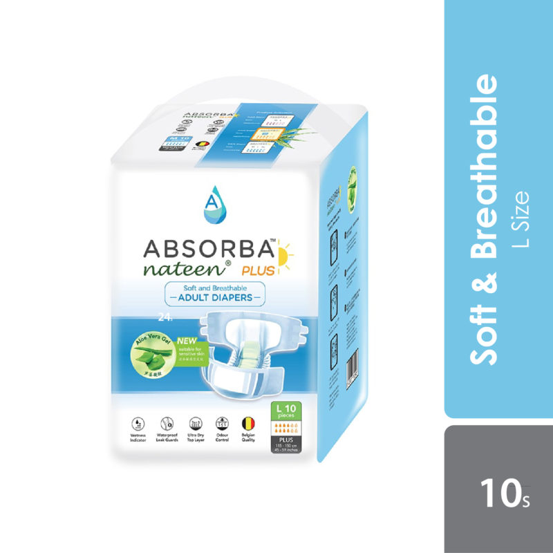 Absorba Nateen Plus Adult Diapers (l) 10s - Alpro Pharmacy