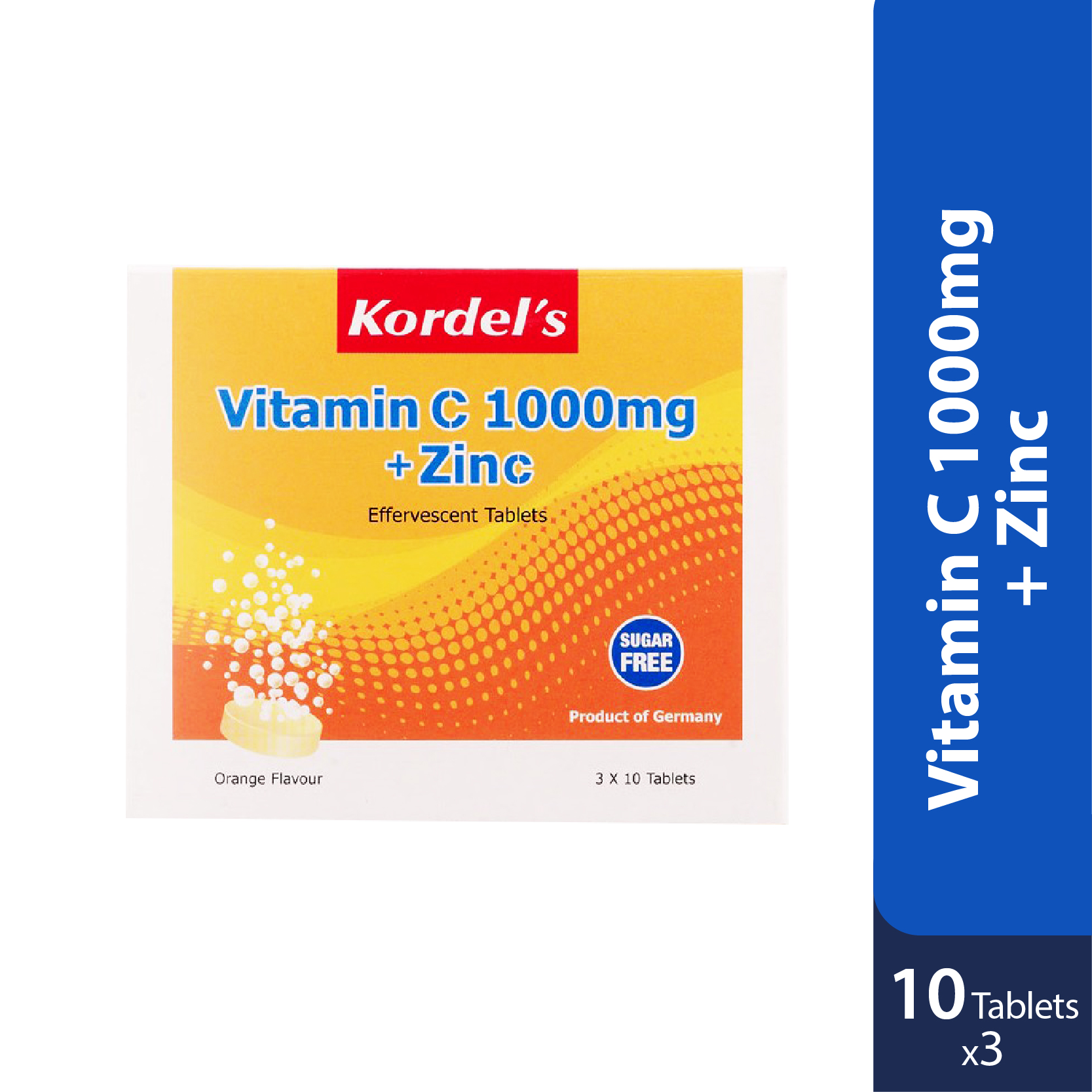 Kordels Vitamin C 1000mg Zinc Effervescent Orange 3x10s Alpro Pharmacy