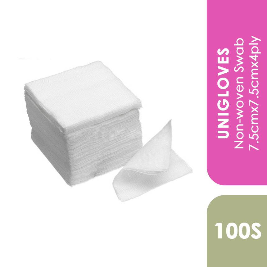 Unigloves Non-woven Swab 7.5cmx7.5cmx4ply 100s - Alpro Pharmacy