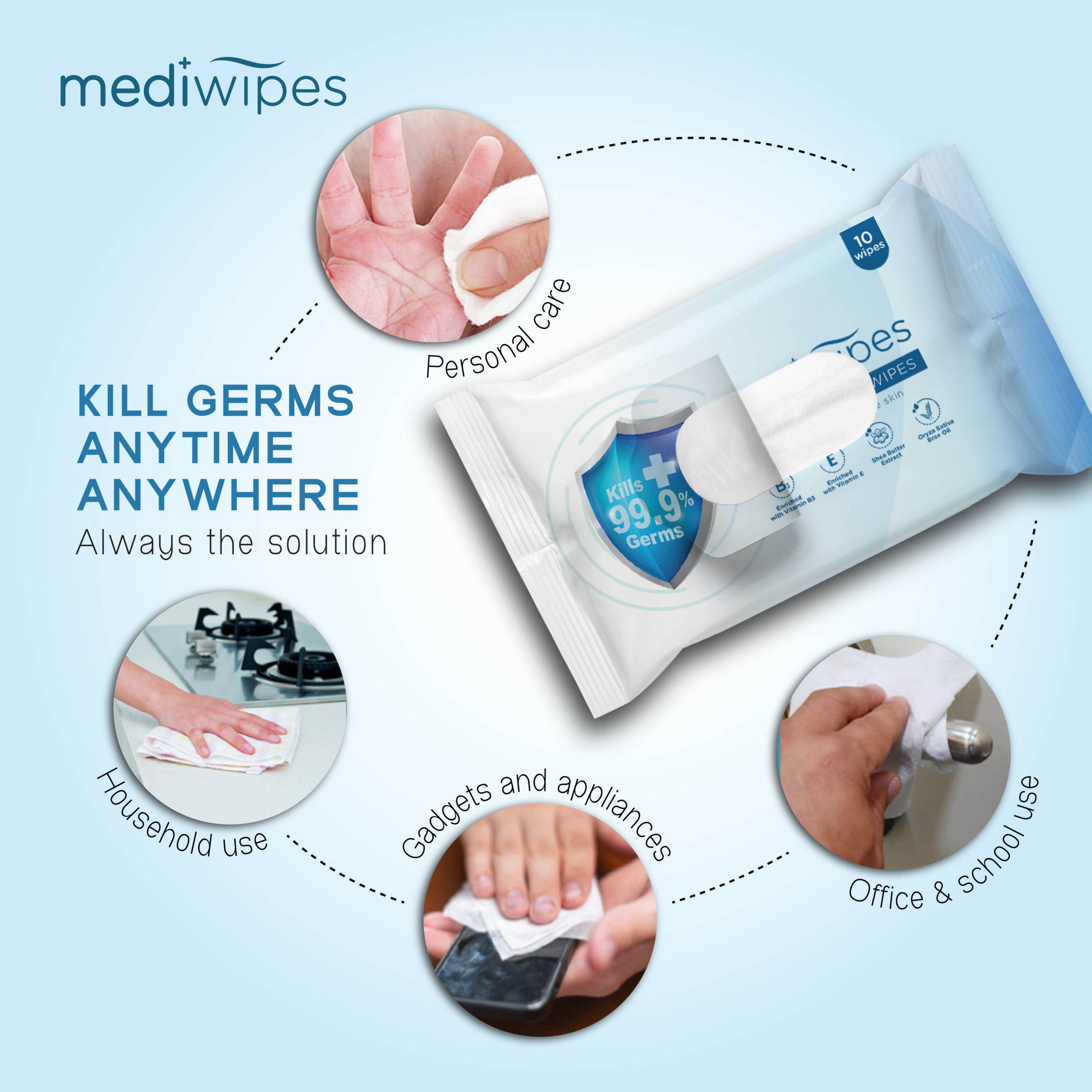 Mediwipes Antibacterial Wipes 40s Kill 99.9 Germs Alpro Pharmacy