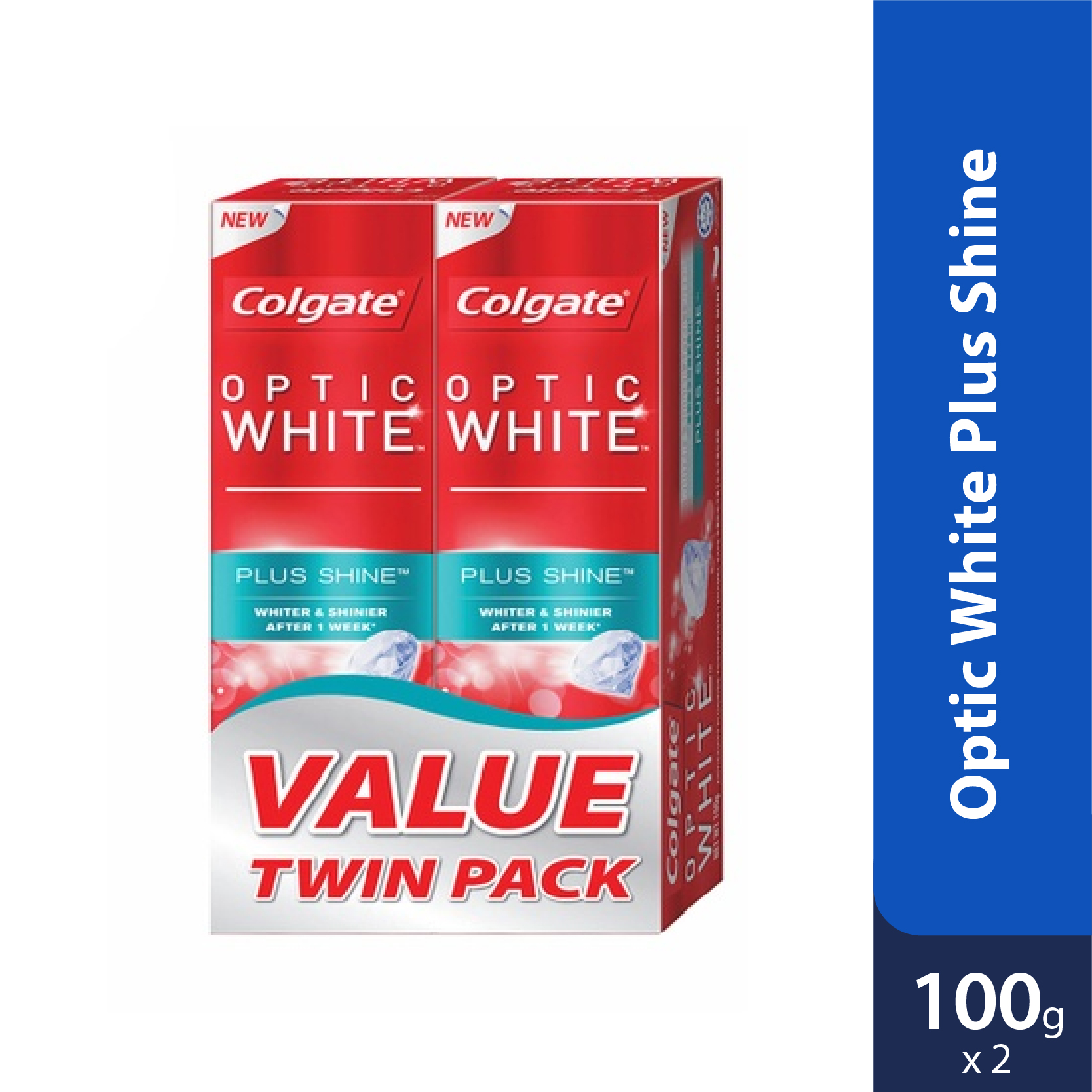 Colgate Optic White Plus Shine 100g 2s - Alpro Pharmacy