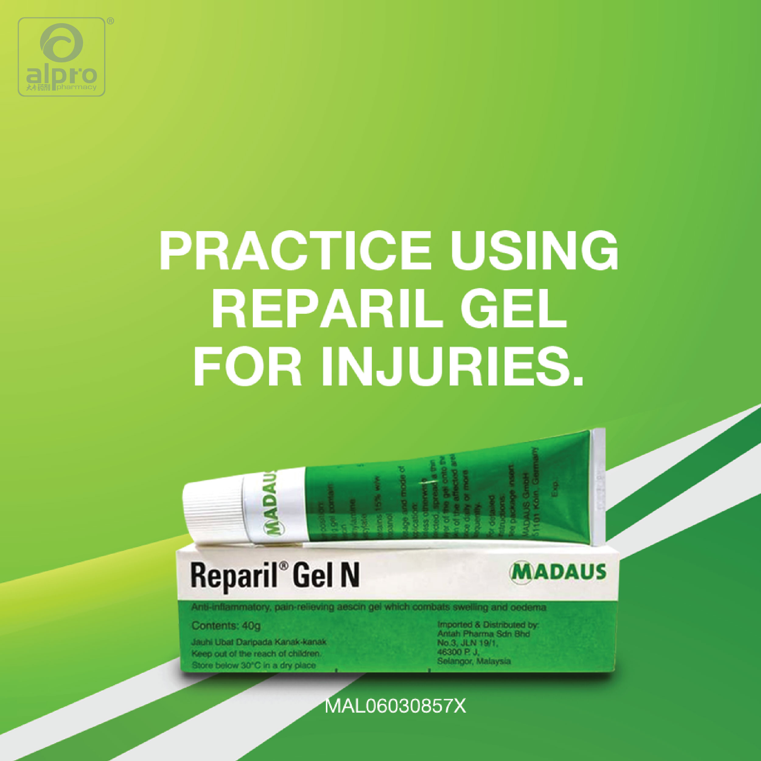 Reparil Gel N 40g | Anti Inflammatory And Pain Relieving - Alpro Pharmacy