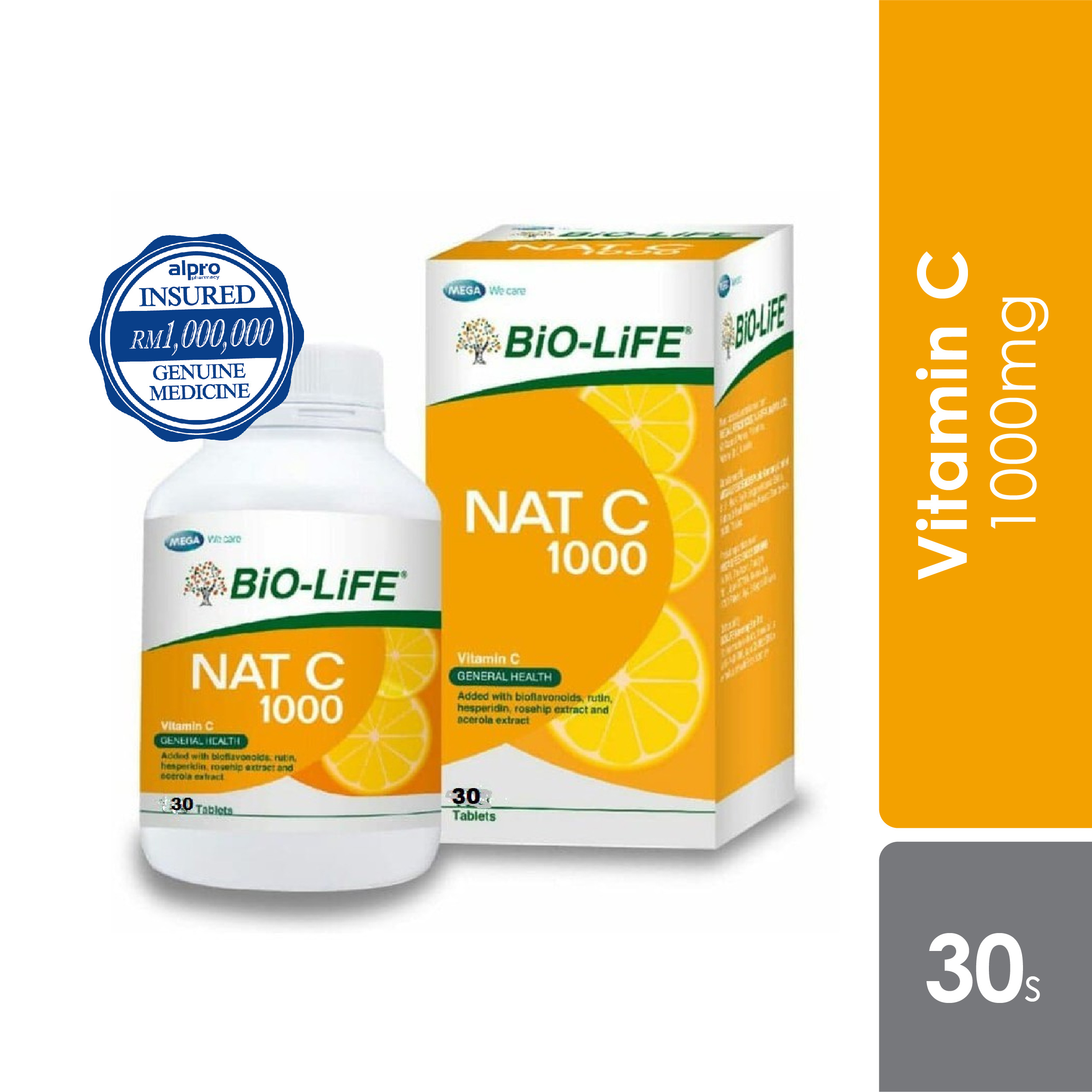 Bio-life Nat C 1000mg 30s  Vitamin C