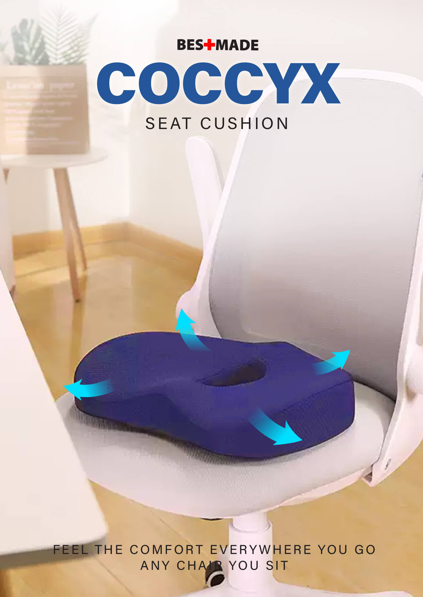 Bestmade Coccyx Memory Foam Seat Cushion