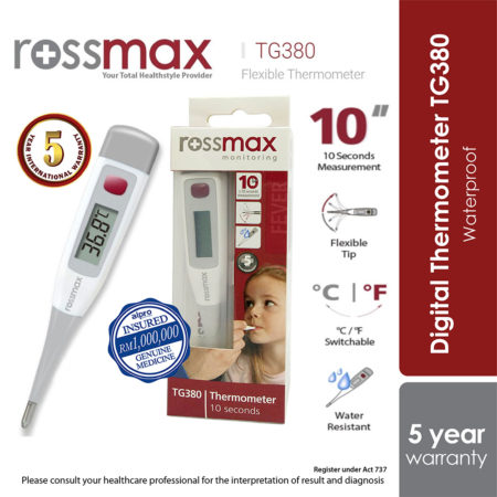 Rossmax Digital Thermometer Tg380 | For Oral, Axillary & Rectal