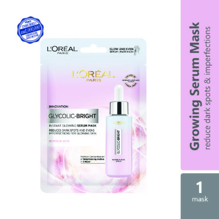 Loreal Paris Glygolic Bright Instant Glowing Serum Mask 1s | Reduce Dark Sports