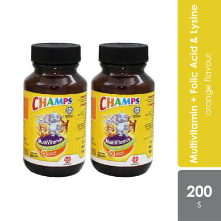 Champs Multivitamin Folic Acid & Lysine Orange 2x100s