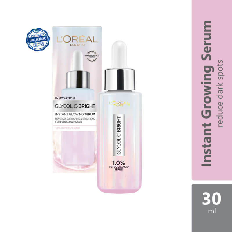 Loreal Paris Glycolic Bright Instant Glowing Serum 30ml | Reduce Dark ...