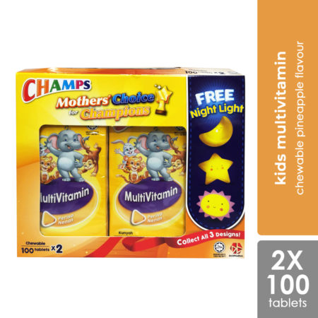 Champs M Pineapple 2x100s Foc Nightlight | Kid's Multivitamin