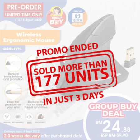 [ Group Buy Delivery Starts On 9/09/2022 ] Wireless Ergonomic Mouse