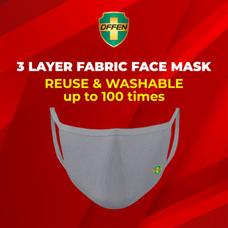 Offen 3 Ply Reusable Face Mask (size S: Grey) 1s | For Adult