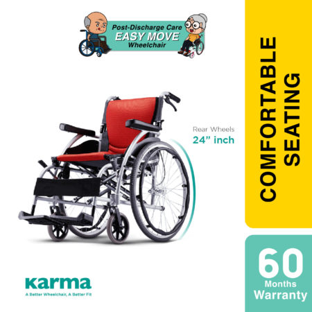 Karma S-ergo105 Aluminum Wheelchair | Comfortable - 18" Seat Width Small Wheel - 7*14f