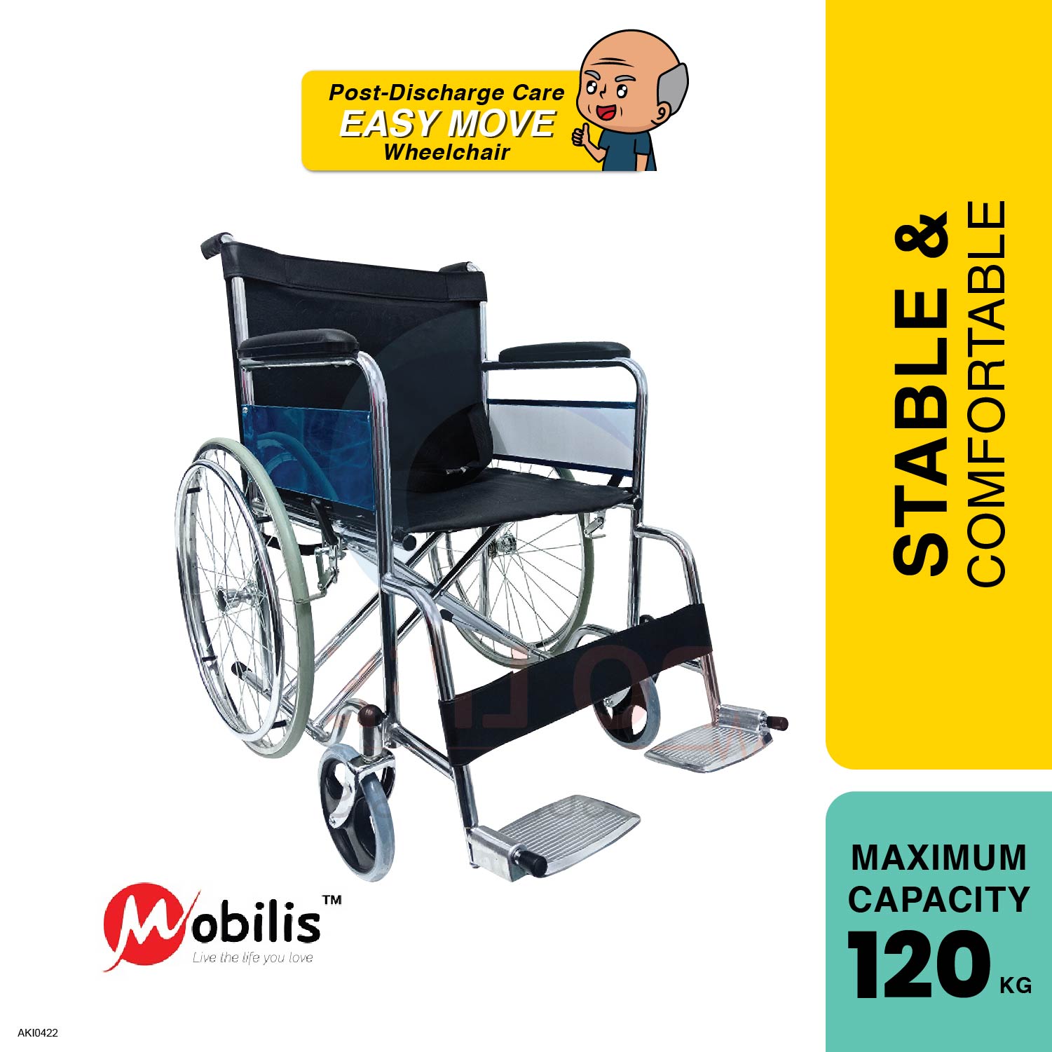 Mobilis Heavyduty Wheelchair | Heavy User Up To 120kg - Alpro Pharmacy