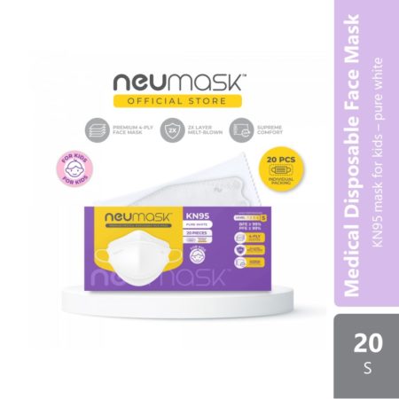 Neumask Kids Kn95 Face Mask Pure White 20s