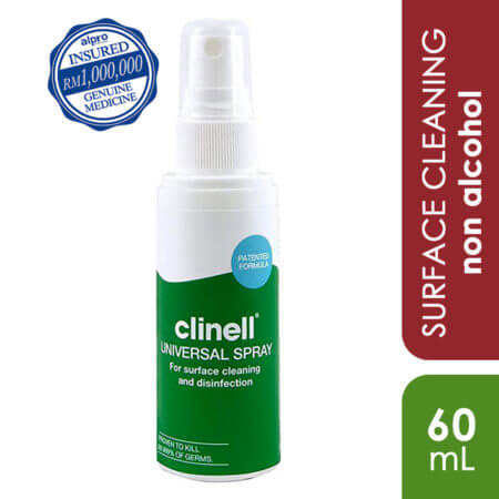 Clinell Mutipurpose Non-alcohol Disinfectant Spray 60ml | Kills 99.99% Of Germs