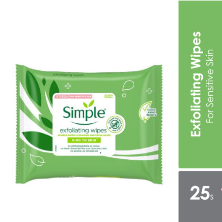 Simple Exfoliating Facial Wipes 25s