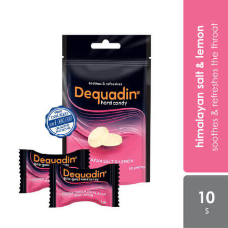 Dequadin Hard Candy Himalayan Salt & Lemon 35g|for Sore Throat