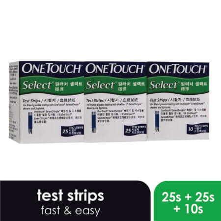 One Touch Select 2x25s Test Strips With Free 10s On Pack