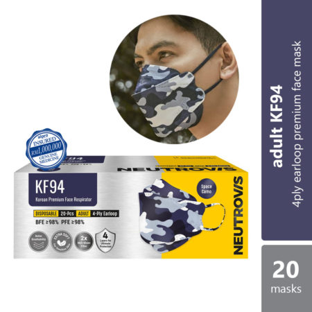 Neutrovis Kf94 (space Camo) Korean Premium Face Respirator 20s