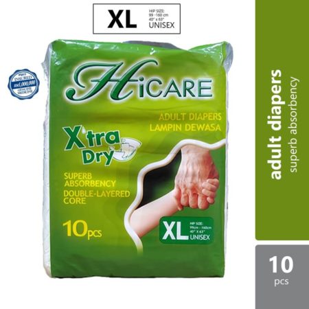 Hicare Adult Diapers Xtra Dry (xl) 10s