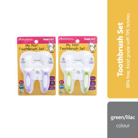 Autumnz My First Toothbrush Set | Green/lilac