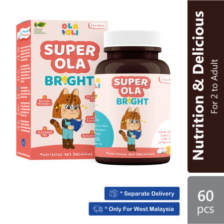 Ola & Oli Super Ola Bright Strawberry Flavour Chewable 60s | For Child And Adult Superfood & General Health