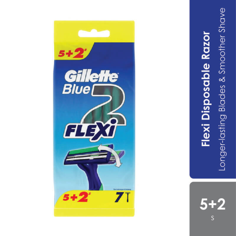 Gillette Blue 2 Flexi 5s2s Disposal Razor Longer Lasting Blades