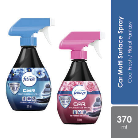 (ws)febreze Car Multisurface Spray (cool Fresh / Floral Fantasy) 370ml | Kills Up To 99.9% Of Germs & Viruses