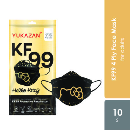 Yuka Zan Kf99 Medical Face Mask (hello Kitty Black Gold) 10s | For Adults